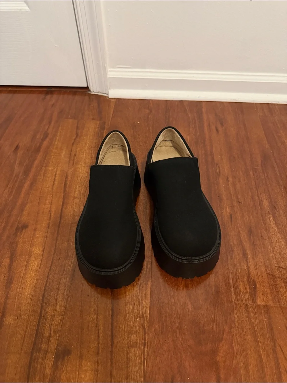 Women's Black Slip-On Platform Shoes